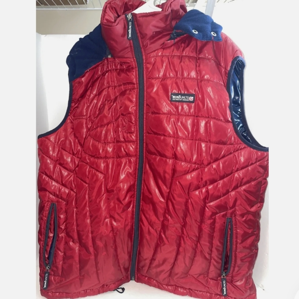 Ecko Unltd. Defined by Design Men's Hooded Red/Black Puffer  Jacket